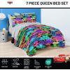 image:imageJay Franco Kids Comforter Set Includes Sheets and Pillow Covers  Soft and Cozy Bed Set for Stylish Room Decor Official Licensed Bedding Blue  The Mandalorian 7 Piece QueenBlack  Cars