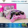 image:imageJay Franco Kids Comforter Set Includes Sheets and Pillow Covers  Soft and Cozy Bed Set for Stylish Room Decor Official Licensed Bedding Blue  The Mandalorian 7 Piece QueenPink  Monster Jam