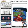 image:imageJay Franco Kids Comforter Set Includes Sheets and Pillow Covers  Soft and Cozy Bed Set for Stylish Room Decor Official Licensed Bedding Blue  The Mandalorian 7 Piece QueenBlue  Avengers