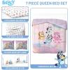 image:imageJay Franco Kids Comforter Set Includes Sheets and Pillow Covers  Soft and Cozy Bed Set for Stylish Room Decor Official Licensed Bedding Blue  The Mandalorian 7 Piece QueenPink  Bluey