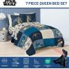 image:imageJay Franco Kids Comforter Set Includes Sheets and Pillow Covers  Soft and Cozy Bed Set for Stylish Room Decor Official Licensed Bedding Blue  The Mandalorian 7 Piece QueenBlue  Star Wars 01