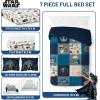 image:imageJay Franco Kids Comforter Set Includes Sheets and Pillow Covers  Soft and Cozy Bed Set for Stylish Room Decor Official Licensed Bedding Blue  The Mandalorian 7 Piece QueenBlue  Star Wars 01