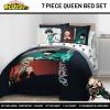 image:imageJay Franco Kids Comforter Set Includes Sheets and Pillow Covers  Soft and Cozy Bed Set for Stylish Room Decor Official Licensed Bedding Blue  The Mandalorian 7 Piece QueenBlack  My Hero Academia