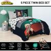 image:imageJay Franco Kids Comforter Set Includes Sheets and Pillow Covers  Soft and Cozy Bed Set for Stylish Room Decor Official Licensed Bedding Blue  The Mandalorian 7 Piece QueenBlack  My Hero Academia