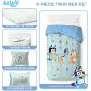 image:imageJay Franco Kids Comforter Set Includes Sheets and Pillow Covers  Soft and Cozy Bed Set for Stylish Room Decor Official Licensed Bedding Blue  The Mandalorian 7 Piece QueenBlue  Bluey
