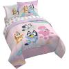 image:imageJay Franco Kids Comforter Set Includes Sheets and Pillow Covers  Soft and Cozy Bed Set for Stylish Room Decor Official Licensed Bedding Blue  The Mandalorian 7 Piece QueenPink  Bluey