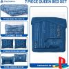 image:imageJay Franco Kids Comforter Set Includes Sheets and Pillow Covers  Soft and Cozy Bed Set for Stylish Room Decor Official Licensed Bedding Blue  The Mandalorian 7 Piece QueenBlue  Playstation