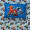 image:imageJay Franco Kids Comforter Set Includes Sheets and Pillow Covers  Soft and Cozy Bed Set for Stylish Room Decor Official Licensed Bedding Blue  The Mandalorian 7 Piece QueenBlue  Blaze  the Monster Machines