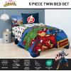 image:imageJay Franco Kids Comforter Set Includes Sheets and Pillow Covers  Soft and Cozy Bed Set for Stylish Room Decor Official Licensed Bedding Blue  The Mandalorian 7 Piece QueenBlue  Avengers