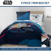 image:imageJay Franco Kids Comforter Set Includes Sheets and Pillow Covers  Soft and Cozy Bed Set for Stylish Room Decor Official Licensed Bedding Blue  The Mandalorian 7 Piece QueenDark Blue  Star Wars