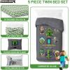 image:imageJay Franco Kids Comforter Set Includes Sheets and Pillow Covers  Soft and Cozy Bed Set for Stylish Room Decor Official Licensed Bedding Blue  The Mandalorian 7 Piece QueenGrey  Minecraft Movie