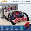 image:imageJay Franco Kids Comforter Set Includes Sheets and Pillow Covers  Soft and Cozy Bed Set for Stylish Room Decor Official Licensed Bedding Blue  The Mandalorian 7 Piece QueenBlack  Spiderman