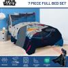 image:imageJay Franco Kids Comforter Set Includes Sheets and Pillow Covers  Soft and Cozy Bed Set for Stylish Room Decor Official Licensed Bedding Blue  The Mandalorian 7 Piece QueenDark Blue  Star Wars