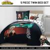 image:imageJay Franco Kids Comforter Set Includes Sheets and Pillow Covers  Soft and Cozy Bed Set for Stylish Room Decor Official Licensed Bedding Blue  The Mandalorian 7 Piece QueenBlack  My Hero Academia