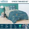 image:imageJay Franco Kids Comforter Set Includes Sheets and Pillow Covers  Soft and Cozy Bed Set for Stylish Room Decor Official Licensed Bedding Blue  The Mandalorian 7 Piece QueenBlue  Fantastic Four