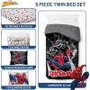 image:imageJay Franco Kids Comforter Set Includes Sheets and Pillow Covers  Soft and Cozy Bed Set for Stylish Room Decor Official Licensed Bedding Blue  The Mandalorian 7 Piece QueenBlack  Spiderman