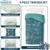 image:imageJay Franco Kids Comforter Set Includes Sheets and Pillow Covers  Soft and Cozy Bed Set for Stylish Room Decor Official Licensed Bedding Blue  The Mandalorian 7 Piece QueenBlue  Fantastic Four