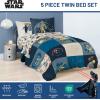 image:imageJay Franco Kids Comforter Set Includes Sheets and Pillow Covers  Soft and Cozy Bed Set for Stylish Room Decor Official Licensed Bedding Blue  The Mandalorian 7 Piece QueenBlue  Star Wars 01