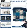 image:imageJay Franco Kids Comforter Set Includes Sheets and Pillow Covers  Soft and Cozy Bed Set for Stylish Room Decor Official Licensed Bedding Blue  The Mandalorian 7 Piece QueenBlue  Star Wars 01