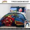 image:imageJay Franco Kids Comforter Set Includes Sheets and Pillow Covers  Soft and Cozy Bed Set for Stylish Room Decor Official Licensed Bedding Blue  The Mandalorian 7 Piece QueenBlue  Avengers