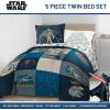 image:imageJay Franco Kids Comforter Set Includes Sheets and Pillow Covers  Soft and Cozy Bed Set for Stylish Room Decor Official Licensed Bedding Blue  The Mandalorian 7 Piece QueenBlue  Star Wars 01