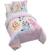 image:imageJay Franco Kids Comforter Set Includes Sheets and Pillow Covers  Soft and Cozy Bed Set for Stylish Room Decor Official Licensed Bedding Blue  The Mandalorian 7 Piece QueenPink  Bluey