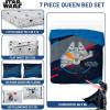 image:imageJay Franco Kids Comforter Set Includes Sheets and Pillow Covers  Soft and Cozy Bed Set for Stylish Room Decor Official Licensed Bedding Blue  The Mandalorian 7 Piece QueenDark Blue  Star Wars