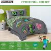 image:imageJay Franco Kids Comforter Set Includes Sheets and Pillow Covers  Soft and Cozy Bed Set for Stylish Room Decor Official Licensed Bedding Blue  The Mandalorian 7 Piece QueenGrey  Minecraft Movie