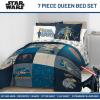 image:imageJay Franco Kids Comforter Set Includes Sheets and Pillow Covers  Soft and Cozy Bed Set for Stylish Room Decor Official Licensed Bedding Blue  The Mandalorian 7 Piece QueenBlue  Star Wars 01
