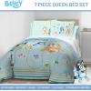 image:imageJay Franco Kids Comforter Set Includes Sheets and Pillow Covers  Soft and Cozy Bed Set for Stylish Room Decor Official Licensed Bedding Blue  The Mandalorian 7 Piece QueenBlue  Bluey