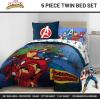 image:imageJay Franco Kids Comforter Set Includes Sheets and Pillow Covers  Soft and Cozy Bed Set for Stylish Room Decor Official Licensed Bedding Blue  The Mandalorian 7 Piece QueenBlue  Avengers