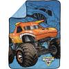 image:imageJay Franco Kids Plush Throw Blanket  Soft amp Cozy Fleece Throw for Bedroom amp Couch Dcor Official Licensed Product Blue  The Mandalorian 40x50  Travel BlanketBlue  Monster Jam