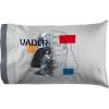 image:imageJay Franco Kids Sheet Set with Fitted Flat Sheets amp Pillow Cover  UltraSoft Bedding with Pillowcase for Room Decor White  The Mandalorian 4 Piece QueenGray  Star Wars
