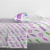 image:imageJay Franco Kids Sheet Set with Fitted Flat Sheets amp Pillow Cover  UltraSoft Bedding with Pillowcase for Room Decor White  The Mandalorian 4 Piece QueenPurple  Minecraft