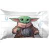 image:imageJay Franco Kids Sheet Set with Fitted Flat Sheets amp Pillow Cover  UltraSoft Bedding with Pillowcase for Room Decor White  The Mandalorian 4 Piece QueenWhite  the Mandalorian