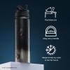 image:imageJoyJolt Star Wars Linear R2D2 Stainless Steel Water Bottle with Flip Straw Lid 22 oz Vacuum Insulated Water Bottle BPAFree Tumbler for Sports and Travel Star Wars GiftsDarth Vader