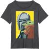 image:imageThe Mandalorian And Grogu Comic Art Style Side Portraits TShirtDark Heather Grey
