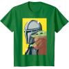image:imageThe Mandalorian And Grogu Comic Art Style Side Portraits TShirtKelly Green