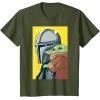 image:imageThe Mandalorian And Grogu Comic Art Style Side Portraits TShirtOlive Green