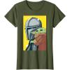 image:imageThe Mandalorian And Grogu Comic Art Style Side Portraits TShirtOlive Green