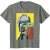 image:imageThe Mandalorian And Grogu Comic Art Style Side Portraits TShirtOlive Heather