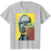 image:imageThe Mandalorian And Grogu Comic Art Style Side Portraits TShirtSilver Grey