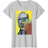 image:imageThe Mandalorian And Grogu Comic Art Style Side Portraits TShirtSilver Grey
