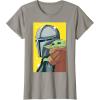 image:imageThe Mandalorian And Grogu Comic Art Style Side Portraits TShirtSlate Grey