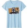 image:imageThe Mandalorian And Grogu Watercolor Duo Mudhorn Clan Of Two TShirtBaby Blue