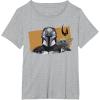 image:imageThe Mandalorian And Grogu Watercolor Duo Mudhorn Clan Of Two TShirtHeather Grey