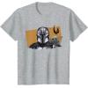 image:imageThe Mandalorian And Grogu Watercolor Duo Mudhorn Clan Of Two TShirtHeather Grey