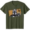image:imageThe Mandalorian And Grogu Watercolor Duo Mudhorn Clan Of Two TShirtOlive Green