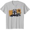 image:imageThe Mandalorian And Grogu Watercolor Duo Mudhorn Clan Of Two TShirtSilver Grey