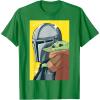 image:imageThe Mandalorian And Grogu Comic Art Style Side Portraits TShirtKelly Green